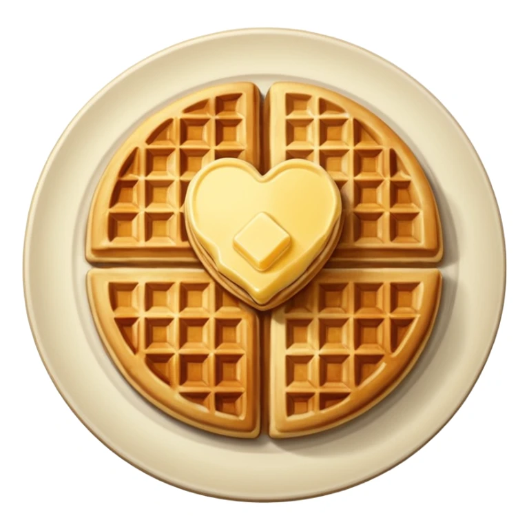 create a waffle on a plate with butter emoji sticker