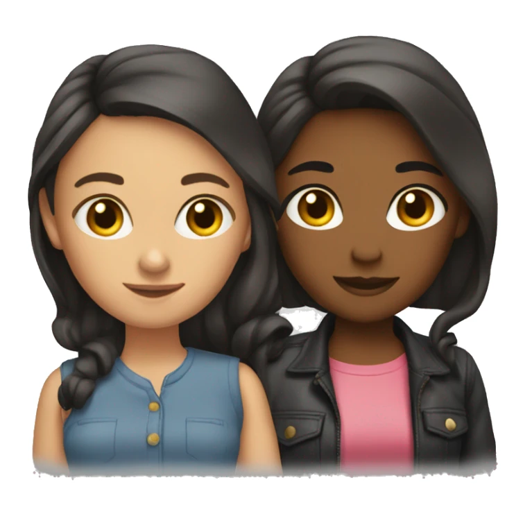 2 girls. Friends. Brunets. Love.  sticker