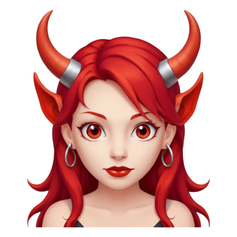 long hair devil girl sticker