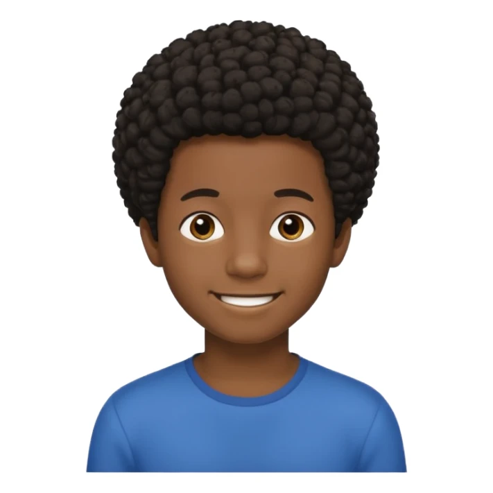 Young black boy with short Afro hair sticker