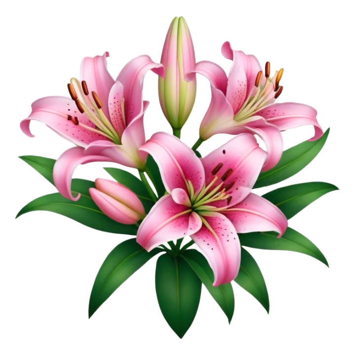 pink bouquet lily flower sticker