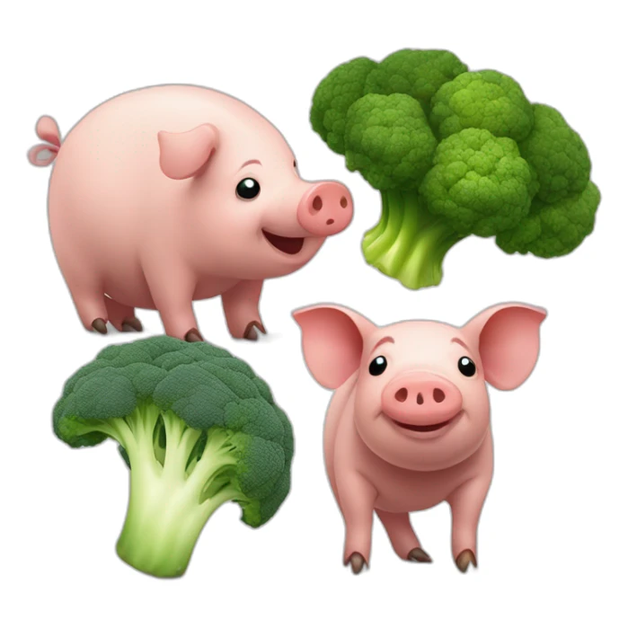 pig armadillo cow centipede insect smoking broccoli surrounded by 420 leaves sticker