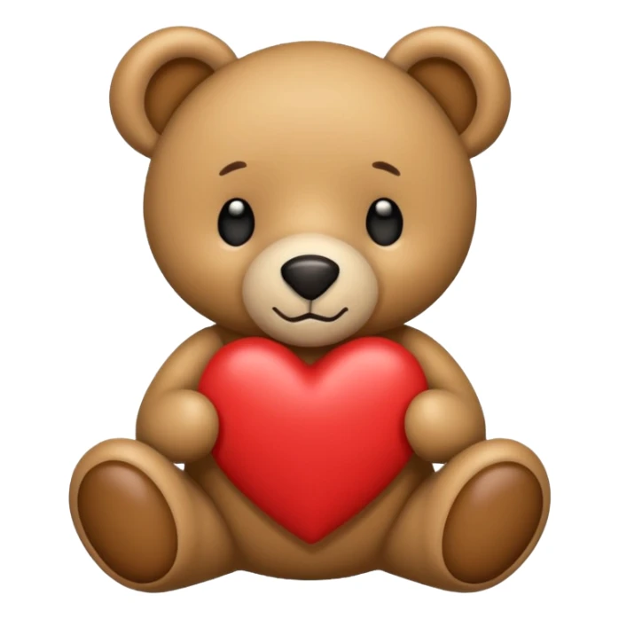 teddy bear with the words I love you written on it sticker