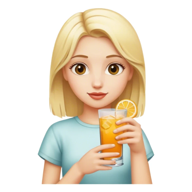 Blonde girl with a drink in her hand sticker