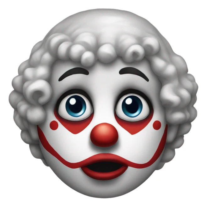 Clown makeup on emoji but sad sticker