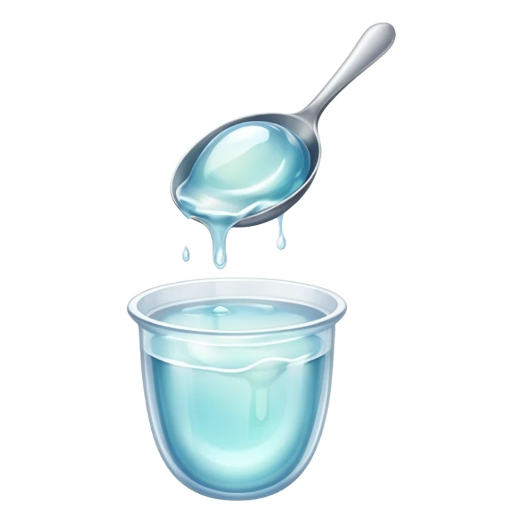 a spoonful of white, clear jelly sticker