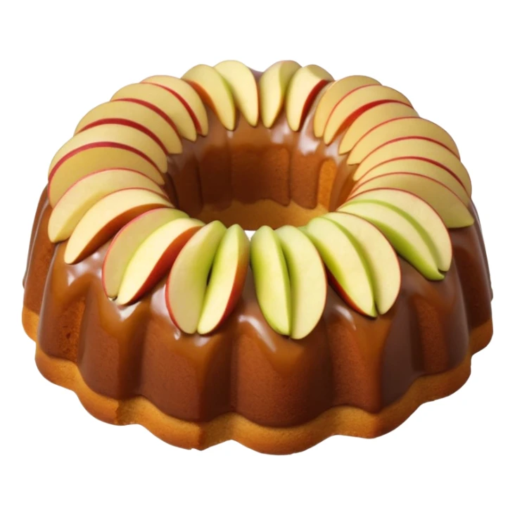 Bundt cake with apple slices in the middle  sticker