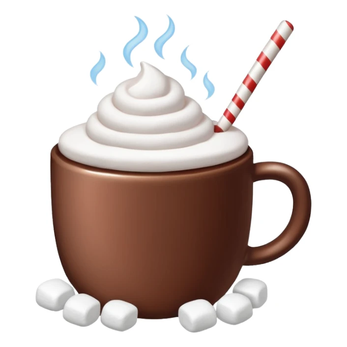 cup of hot cocoa with some marshmallow sticker