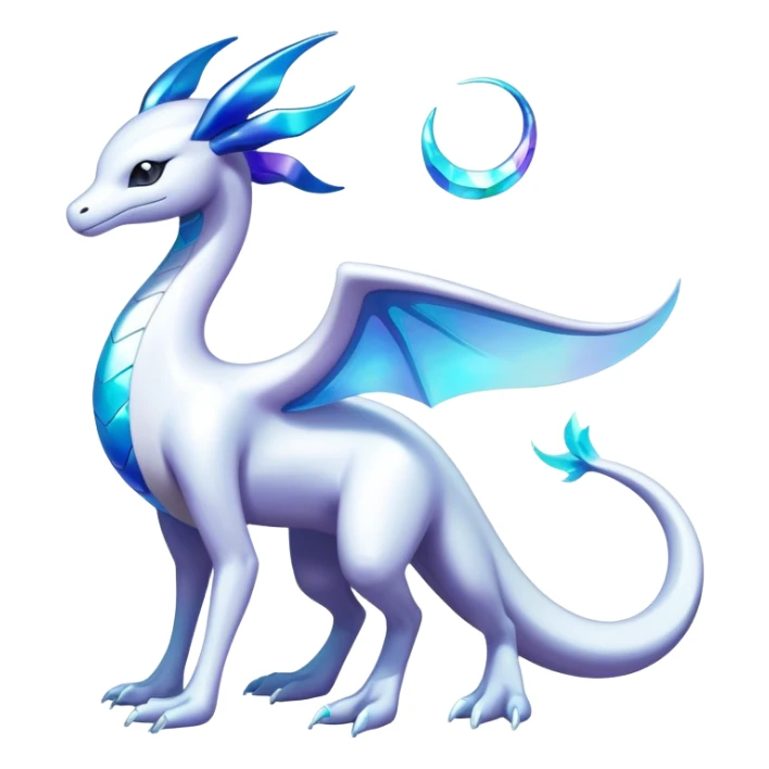 Futuristic-lugia-dragonair-suicune-hybrid, full body sticker