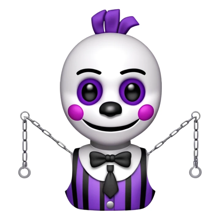 The Puppet Marionette from Five Nights at Freddy's with white face and purple tears sticker