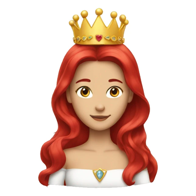 princess crown on red long hair sticker