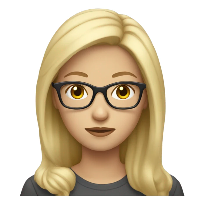 Blonde hair female with glasses sticker