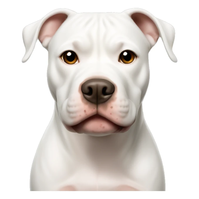 White pitbull with brown and black striped face and white line in the middle of face  sticker