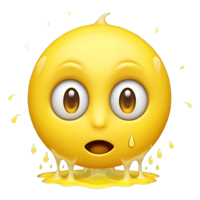 Yellow emoji face with eyes popping out like a spring, steam coming from ears, extreme shock, 3D glossy texture, vibrant colors." sticker