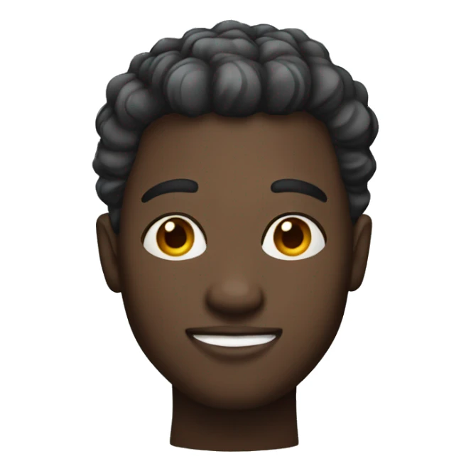 round face man with box fade hairstyle and darkskin  sticker