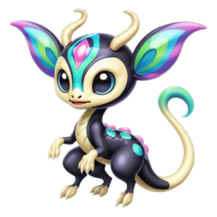 Colorful Exotic Meloetta-Venom-Stitch-Fakémon-creature-hybrid sticker