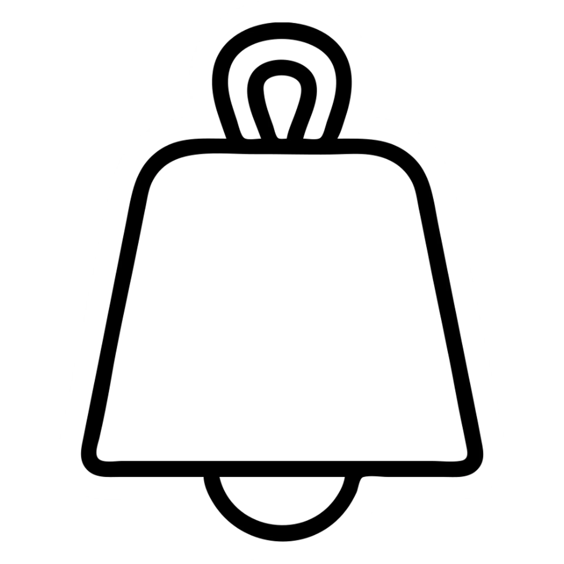 Add a simple handle to the maroon cowbell, keep it simple and icon-like, no background. sticker