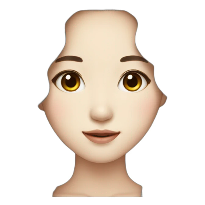 Pretty Korean girl with long wavy hair sticker