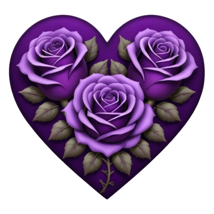 heart with purple gothic roses purple gothic style sticker