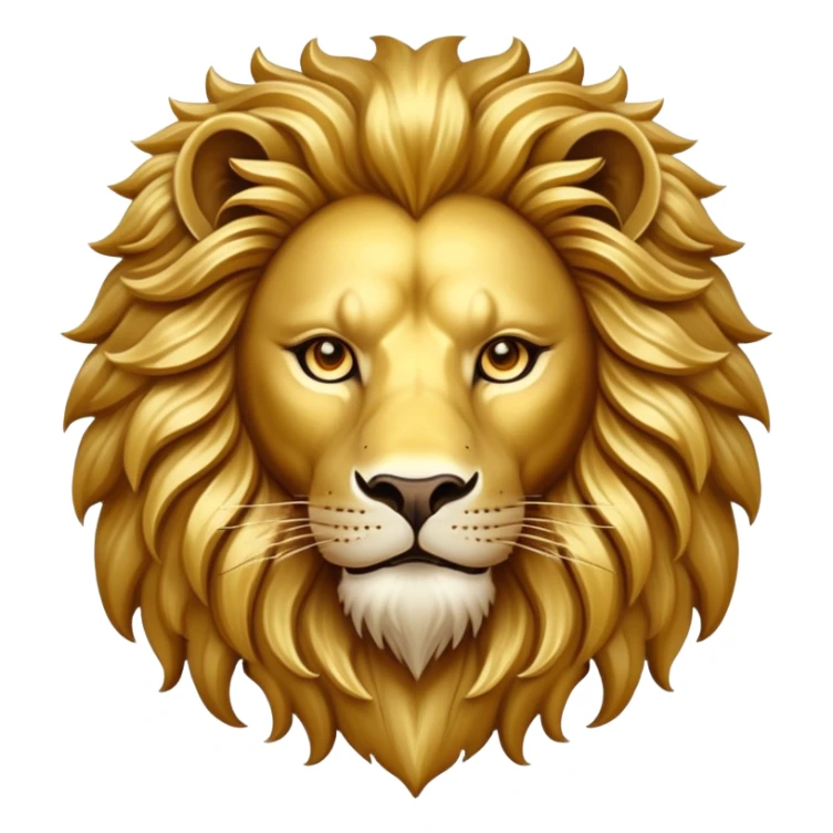 Golden lion head with mane, House Augustus symbol sticker