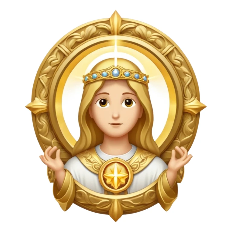 holy saint emblem with halo and divine light sticker