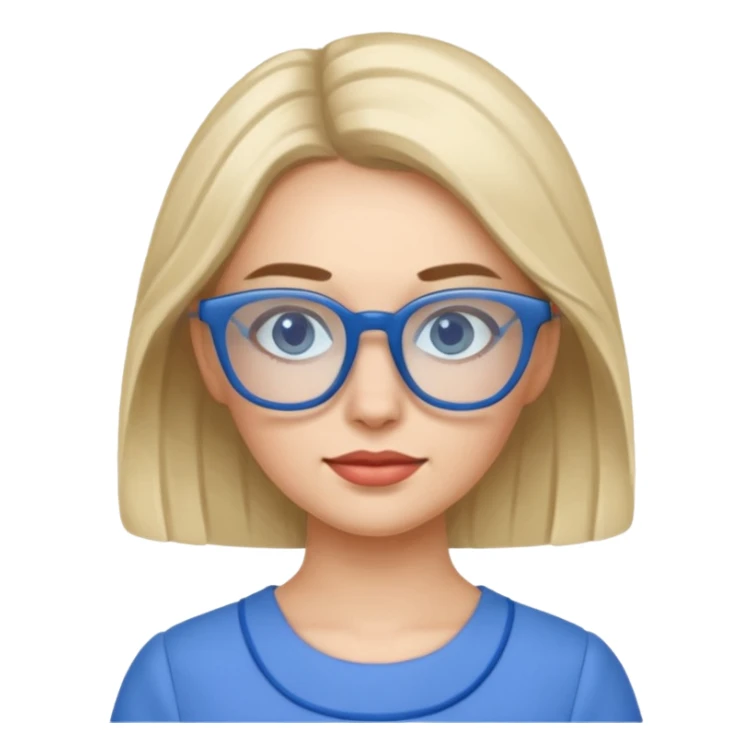 blue glasses and blue dressed woman sticker