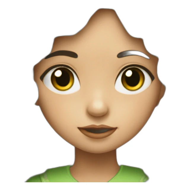 Niña morena con rizos y ojos verdes claros sticker