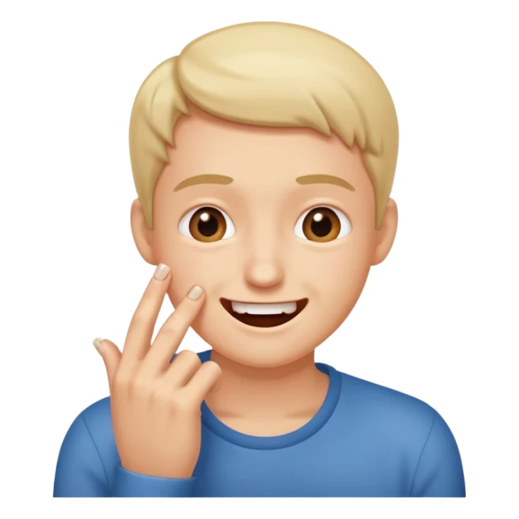 Emoji gêne et content qui mort son ongle sticker