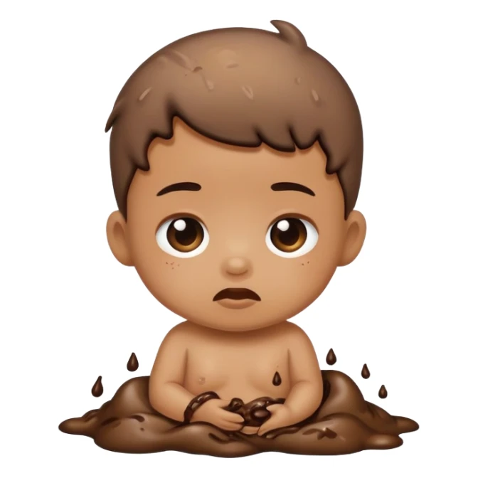 Poop in baby's head sticker