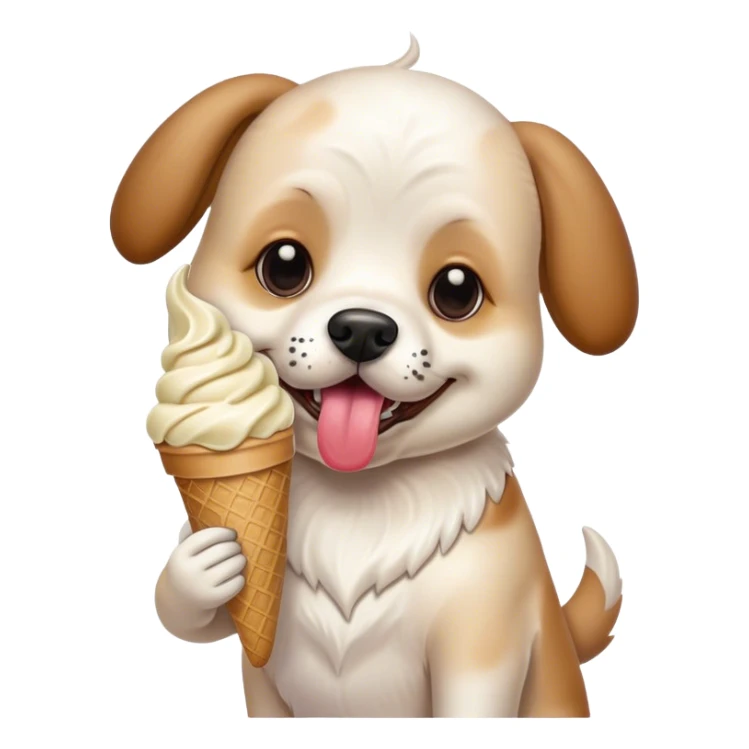 Dog eating ice cream sticker