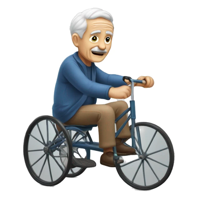 A drunk old person riding a tricycle ￼ sticker