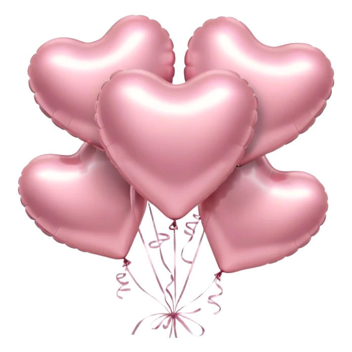 six metallic heart-shaped balloons in pastel pink  sticker