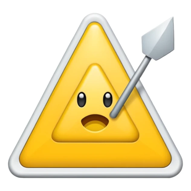 Hace una imagen con un triángulo amarillo y que adentro tenga una flecha apuntando a la izquierda sticker