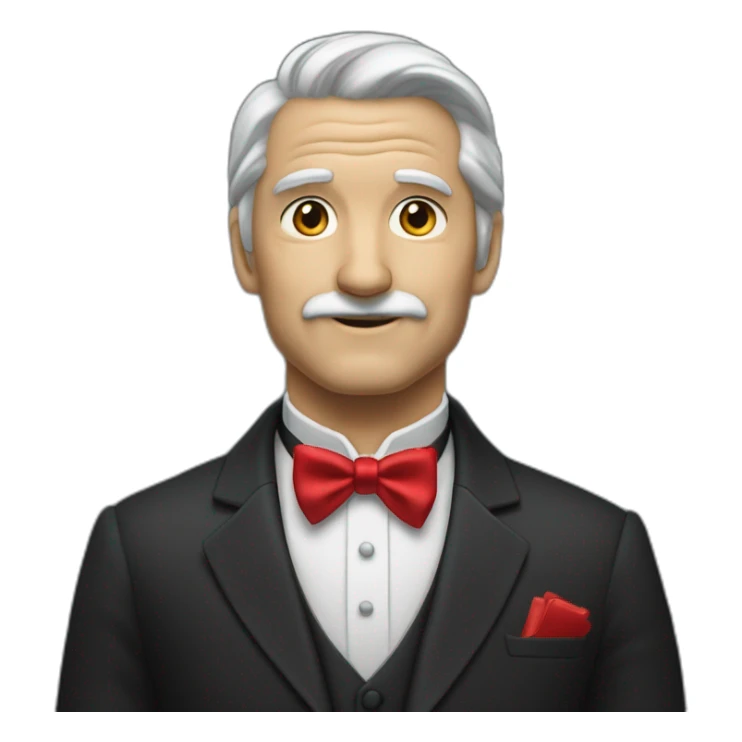 jenkins-a-gray-haired-skullet-butler-wearning-dinner-jacket-with-red-bow-tie-without-glasses-closing-eyes sticker