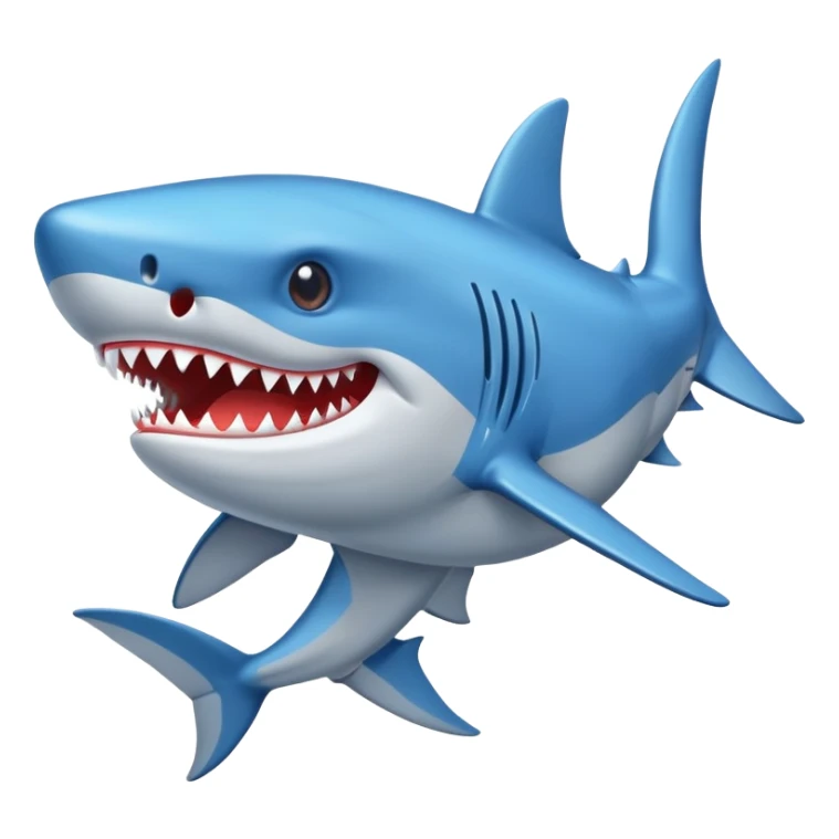 Un tiburón con zapatillas azules  sticker