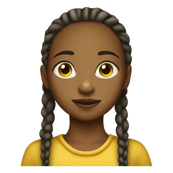 An ethiopia girl with corn rows, admiring the outer pace sticker