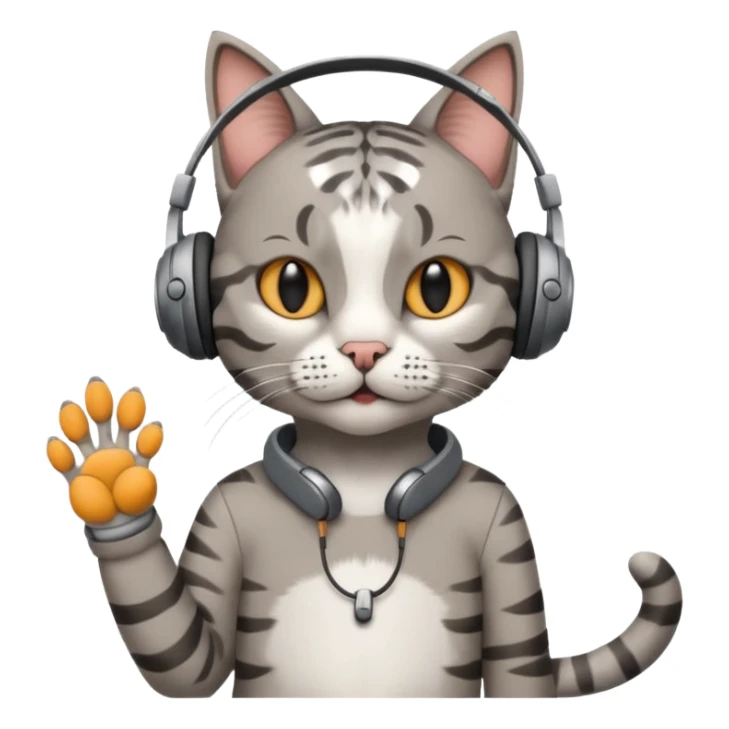 cat in headphones with a blunt in his hand  sticker