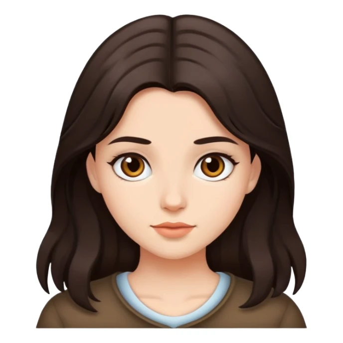 Dark brown hair pretty girl sticker