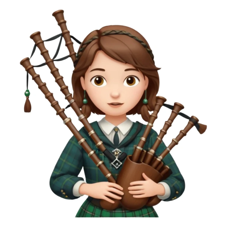 scotch girl playing bagpipe sticker