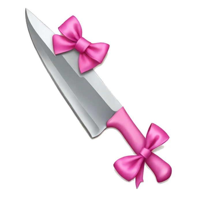 Knife with a pink bow on it sticker