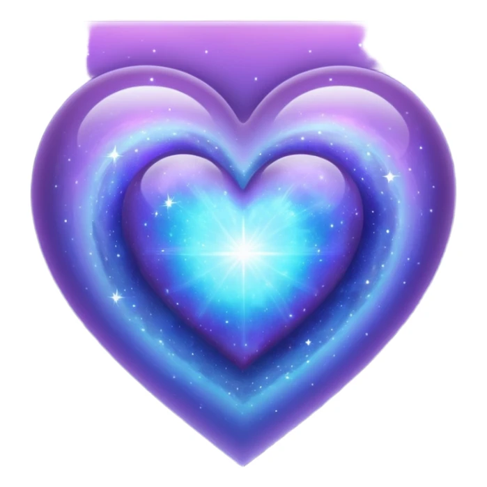 sparkly indigo-lilac-gradient iridescent nebula heart sticker