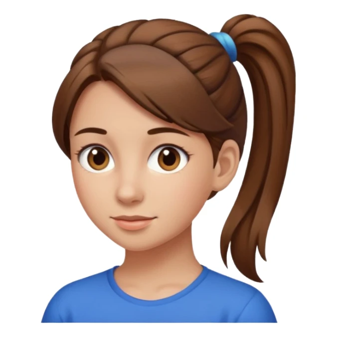 fille brune queue de cheval sticker