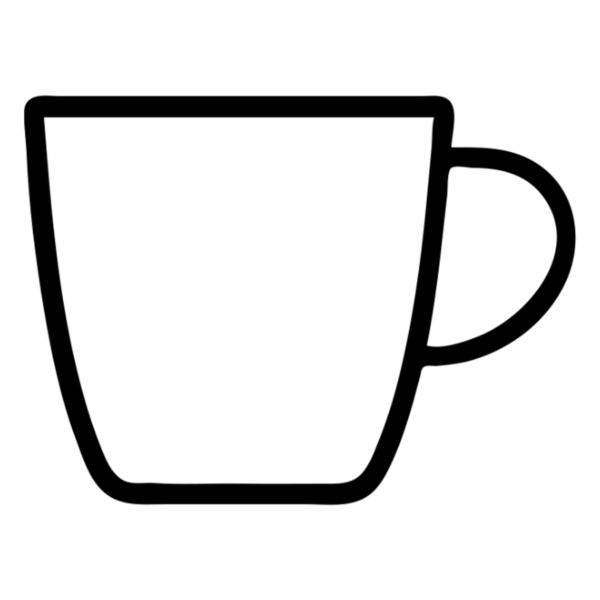 Simple outline of a coffee cup with handle sticker