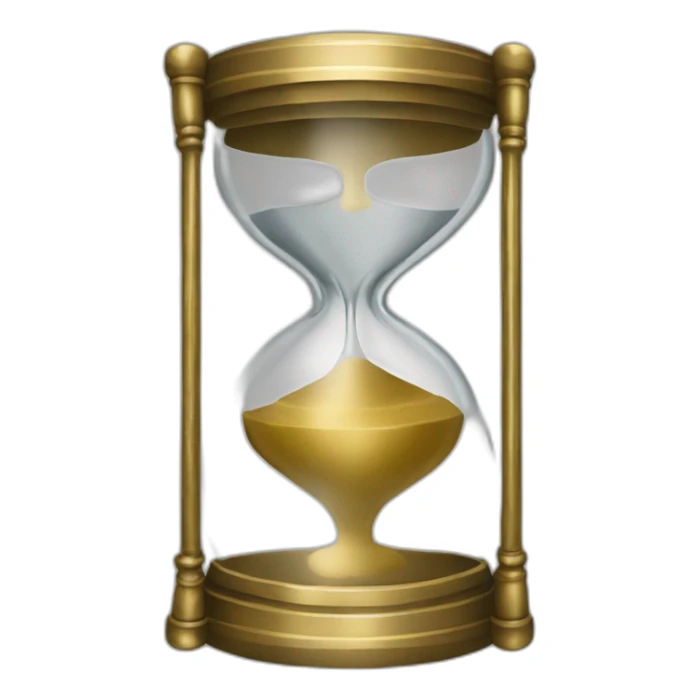 Hourglass in brass metal half full sticker