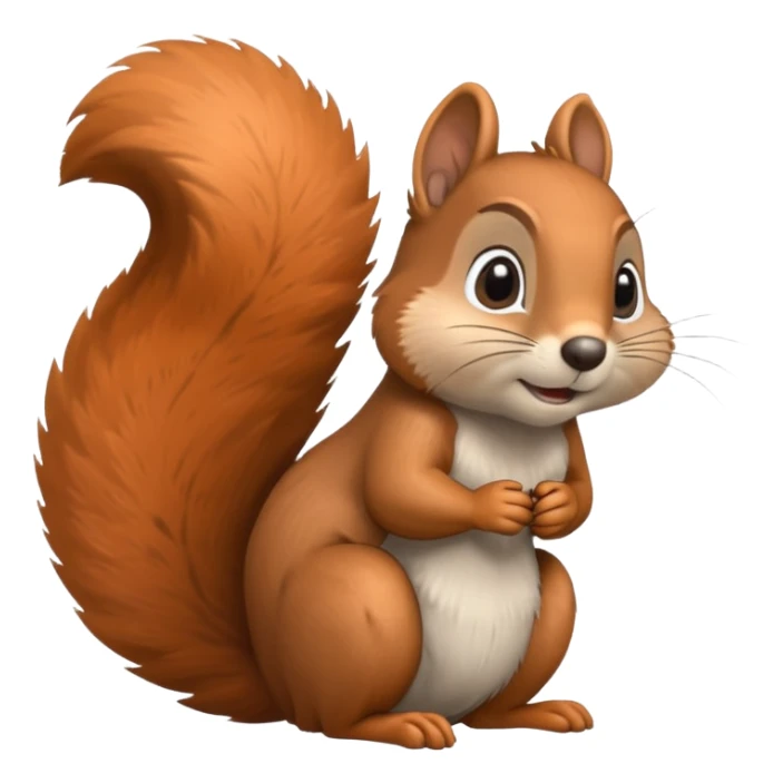 a squirrel in a thinking pose, with exaggerated facial features and a big pondering gesture sticker