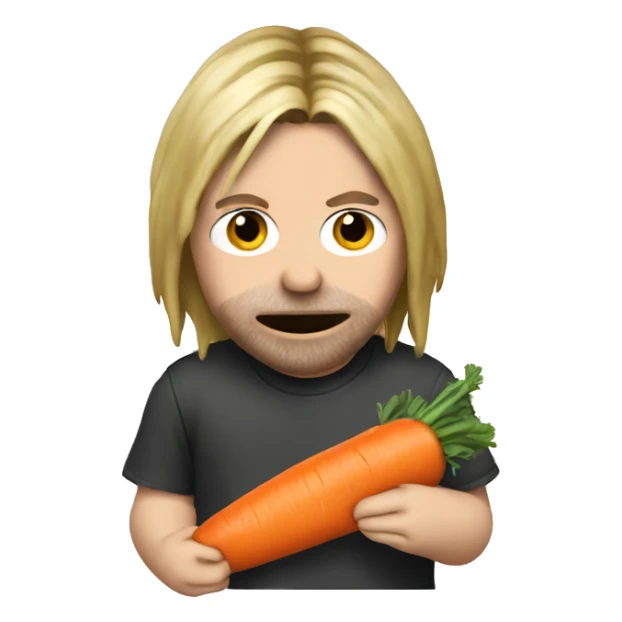 Kurt cobain eating a carrot sticker