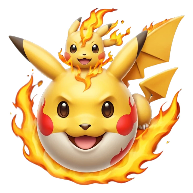 genera un emoji que contenga todos los elemntos de pokemon sticker