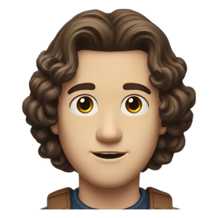 Eddie Munson Joseph Quinn with dark curled long hair stranger things sticker