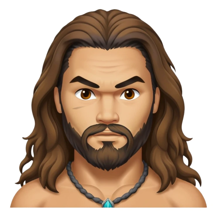 Jason Momoa with long hair and beard sticker