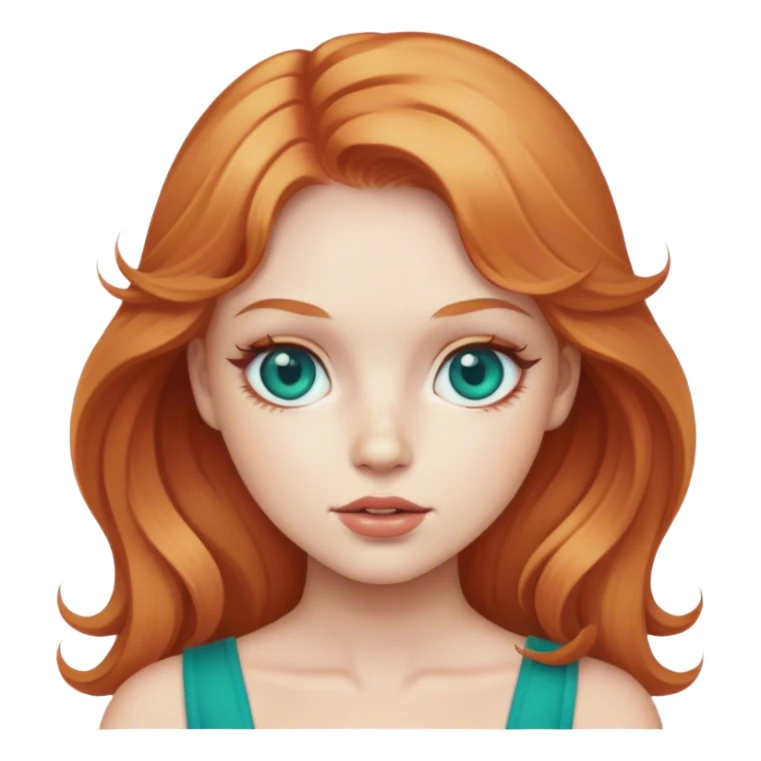 strawberry blonde girl with teal eyes sticker